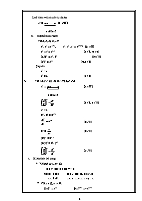 Chuyên đề Số học 6 Lũy thừa